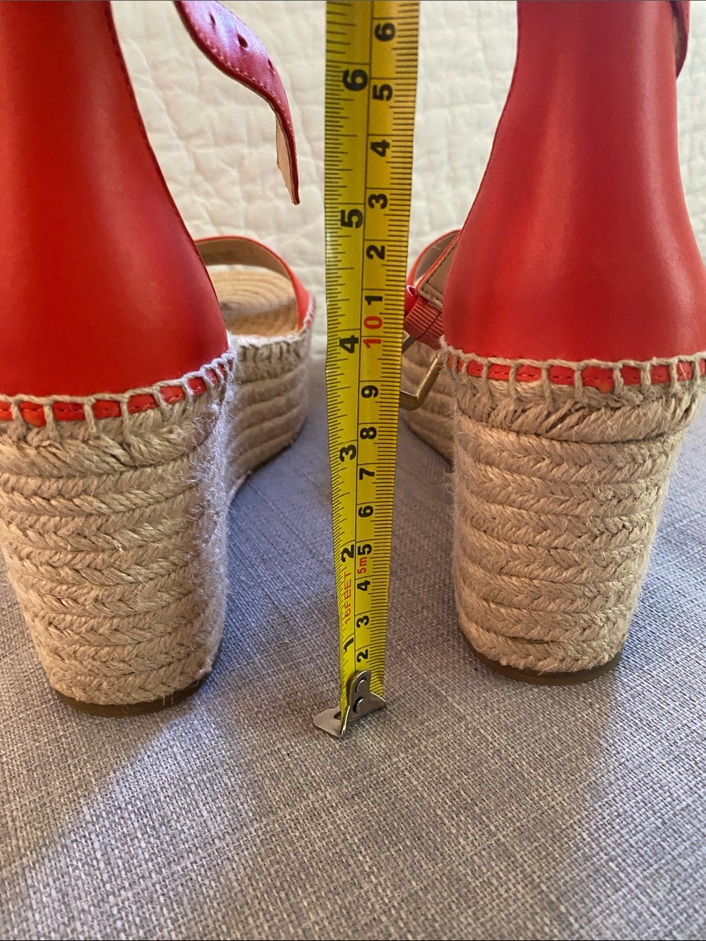 J. CREW Coral Leather Espadrille Wedge Sandals with Ankle Strap - Picture 5 of 7